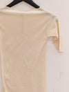 BASERANGE Round neck ruffled ribbed cotton T-shirt TOPA series collection France BAS-TOPA-RB-000-OFF WHITE